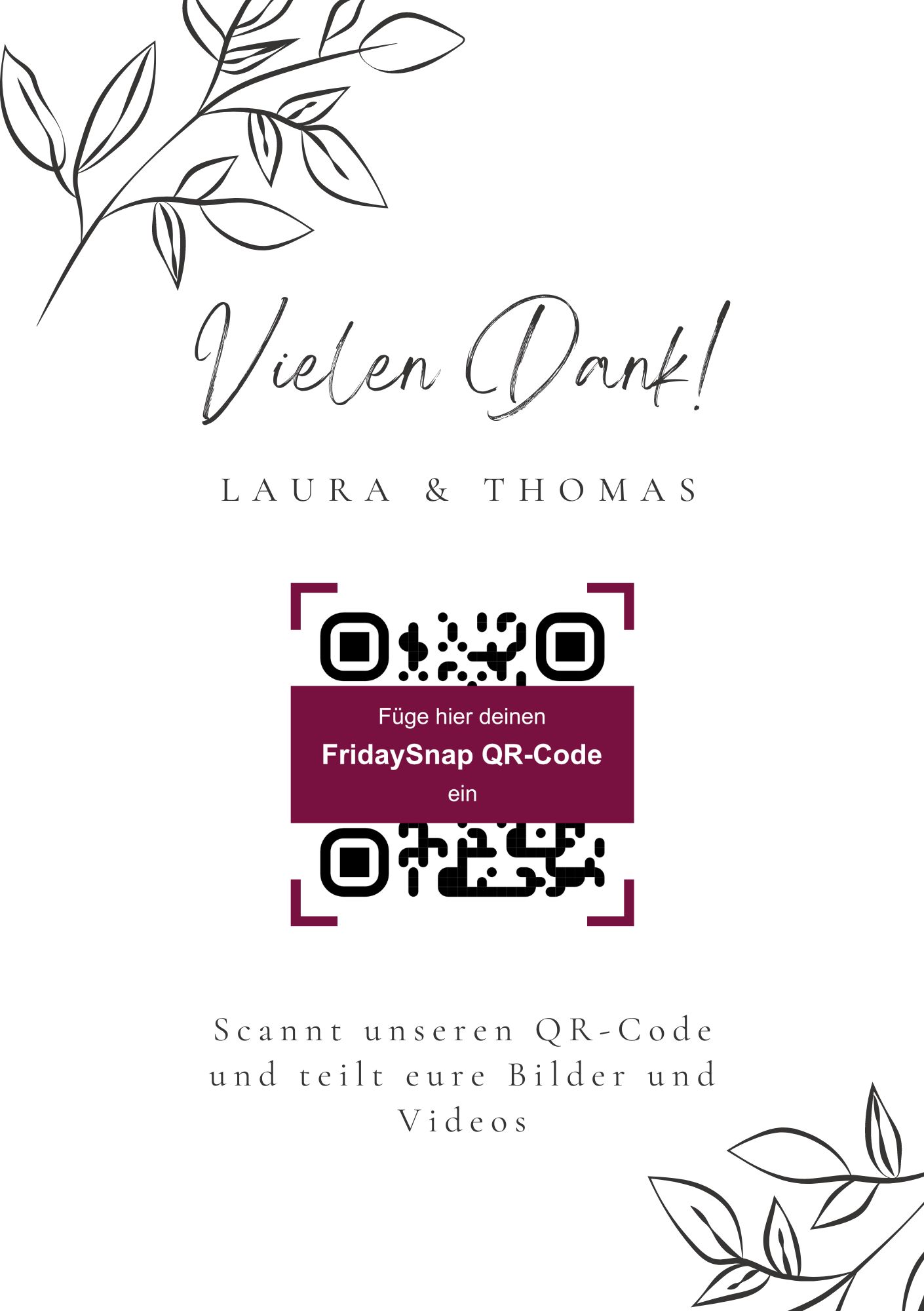 QR-Code Vorlage 2 Schwarz-Weiss